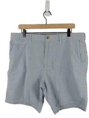 Men's Nordstrom Blue and White Striped Chino Shorts Size 38